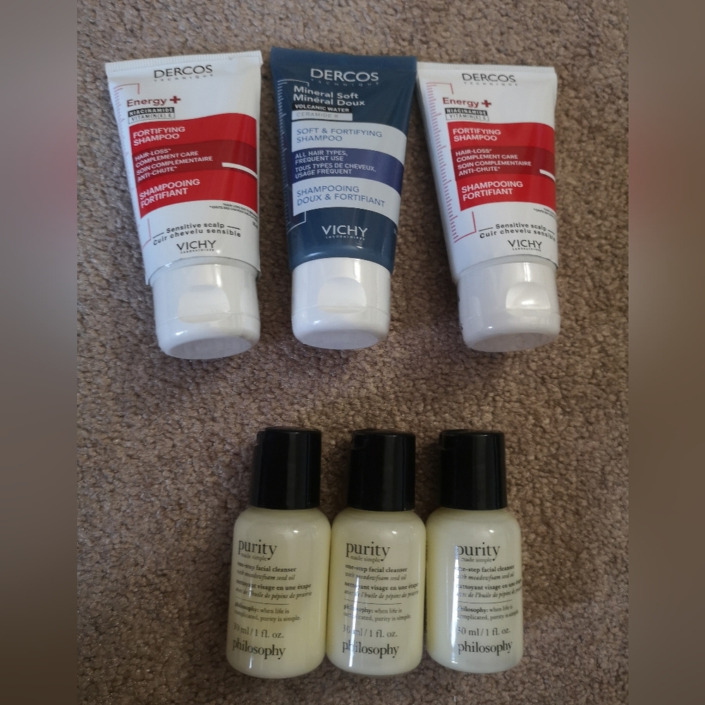 Brand New Dercos Shampoo And Philosophy Facial Cleanser Set Of Six Items